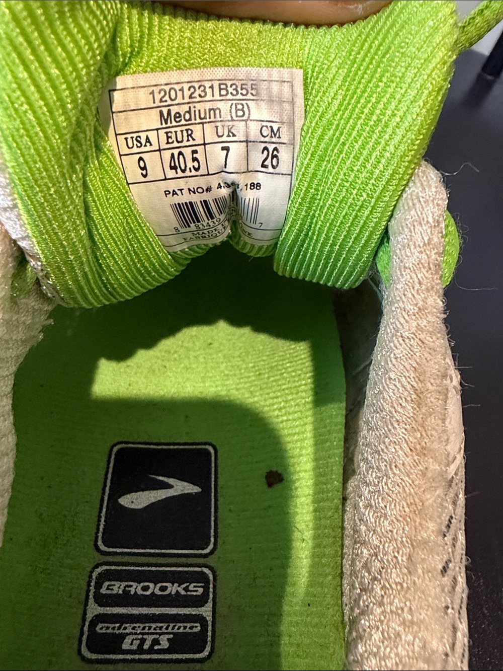 Brooks Women's GTS Adrenaline Neon Green, White, and Gray Running Sneakers - Picture 2 of 12
